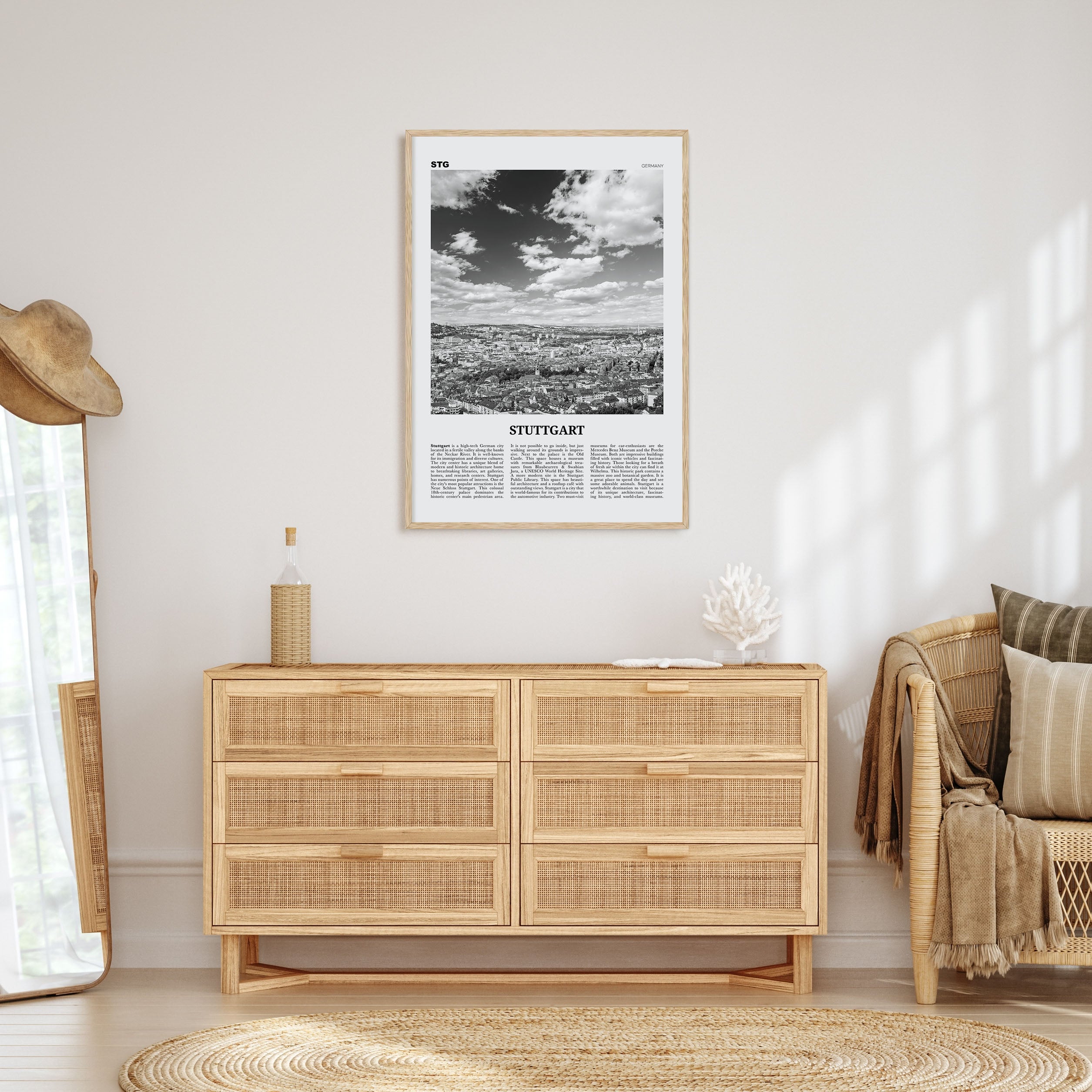 Stuttgart Travel B&W Poster