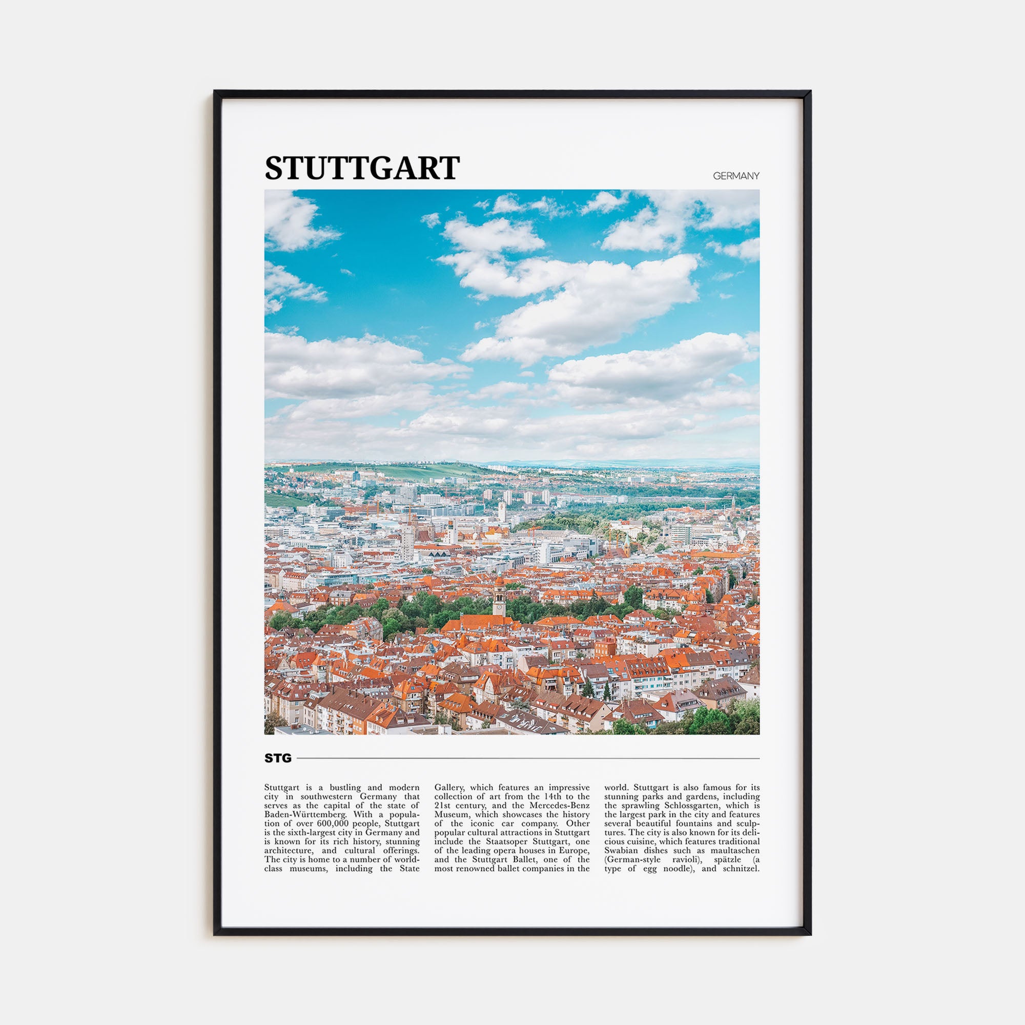 Stuttgart Travel Color Poster