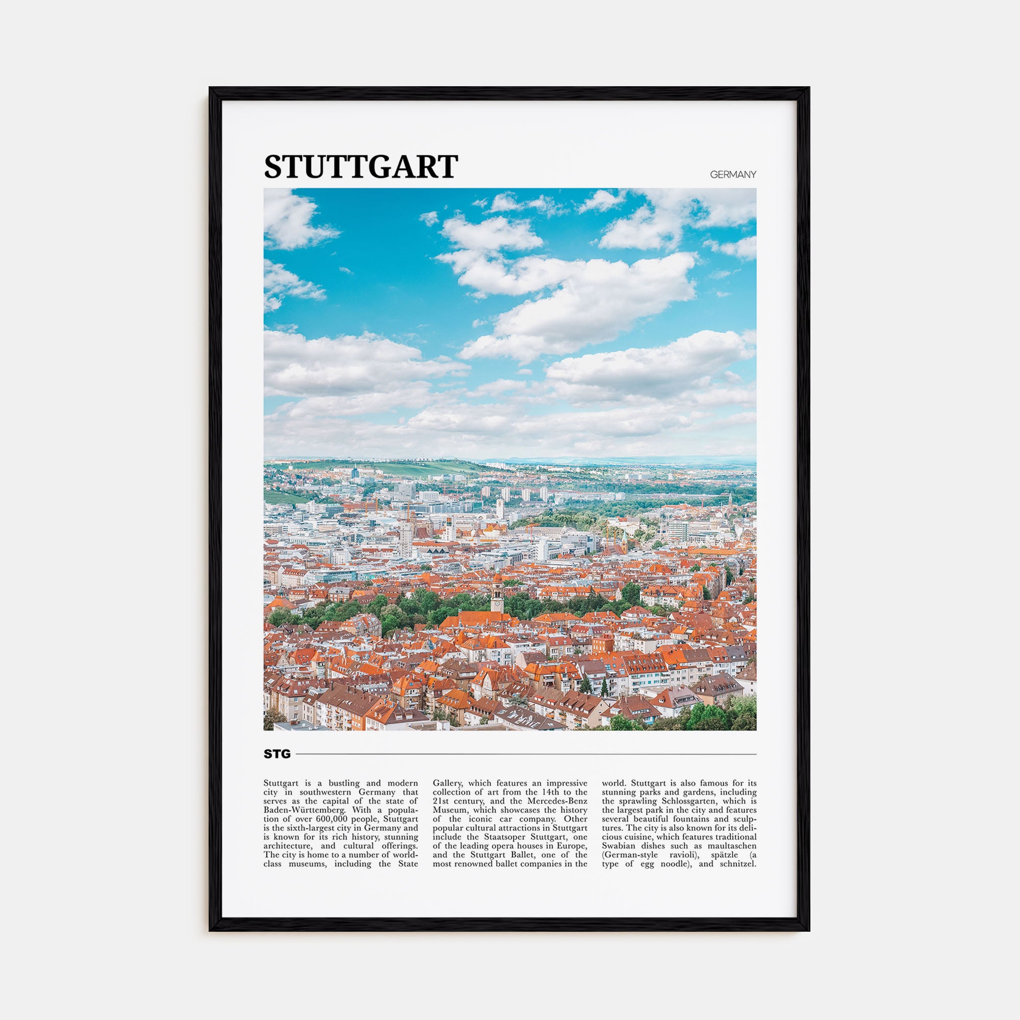 Stuttgart Travel Color Poster