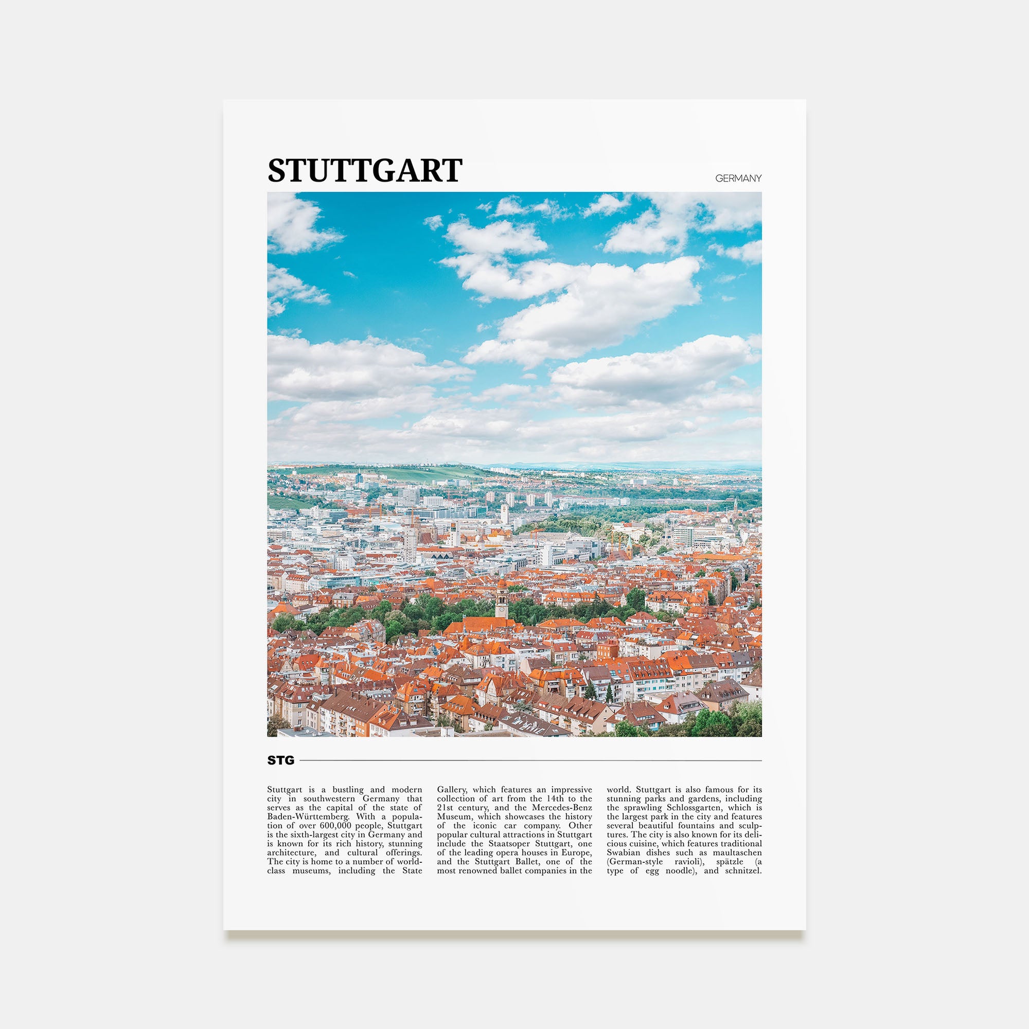 Stuttgart Travel Color Poster