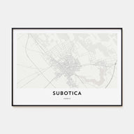 Subotica Map Landscape Poster