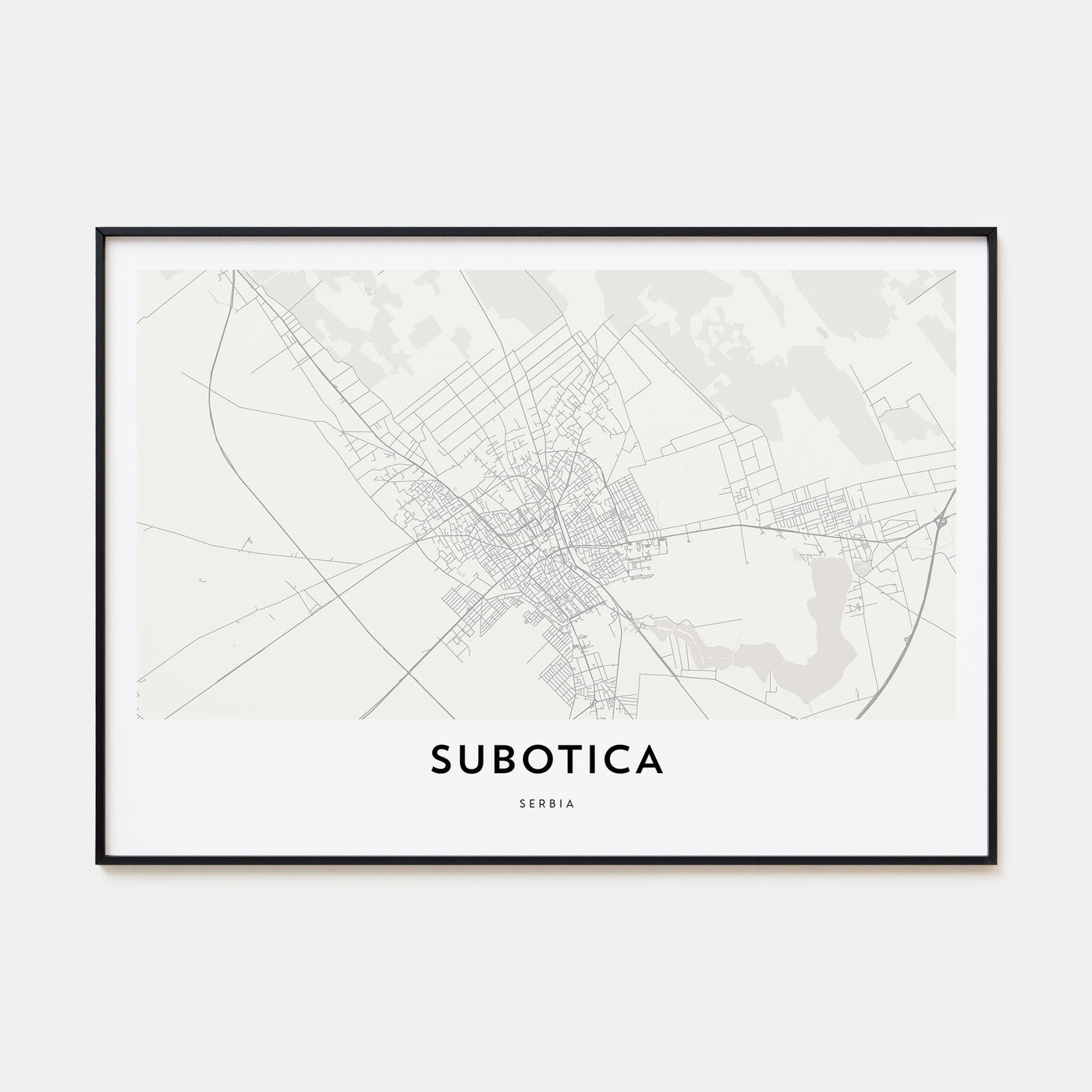 Subotica Map Landscape Poster