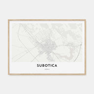 Subotica Map Landscape Poster