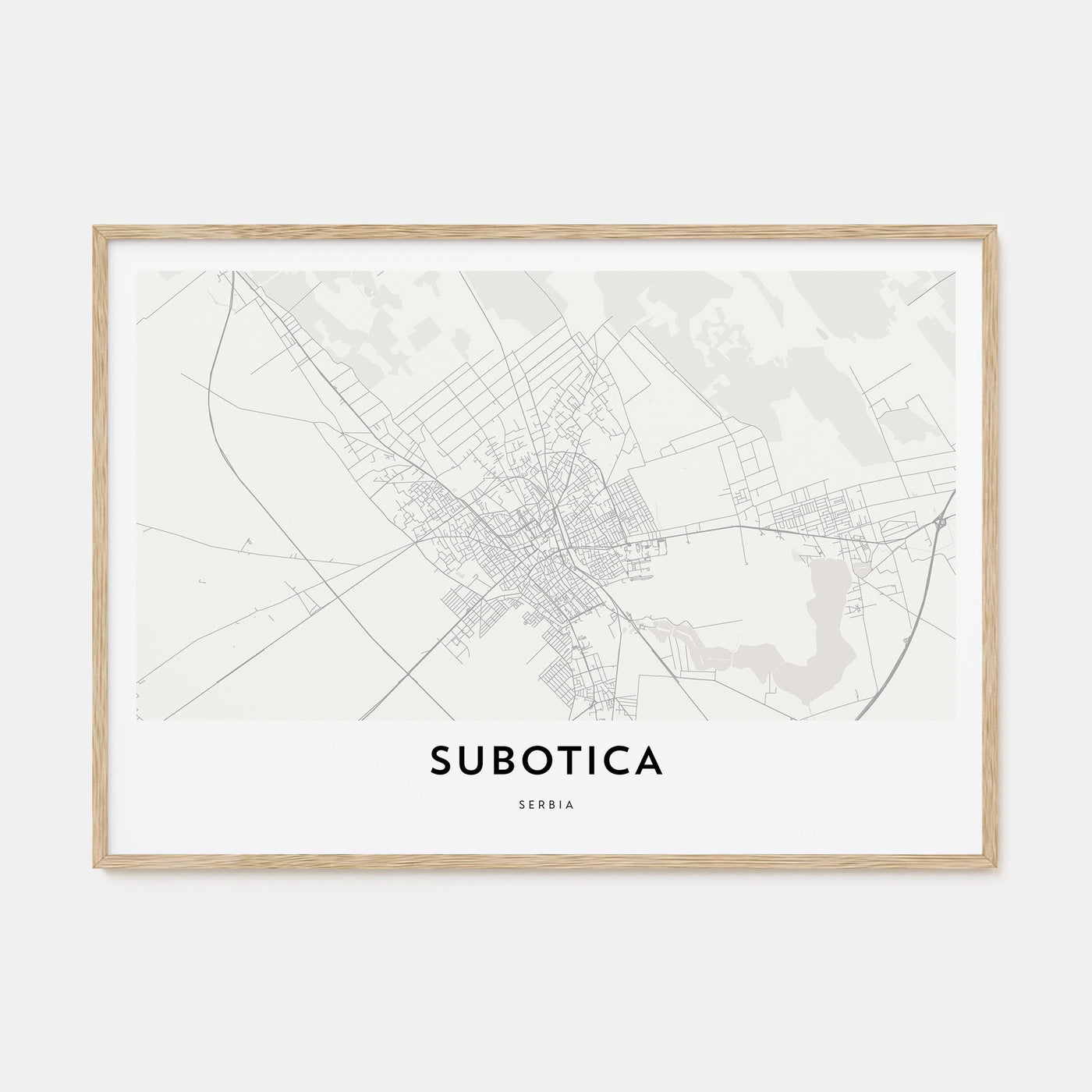 Subotica Map Landscape Poster