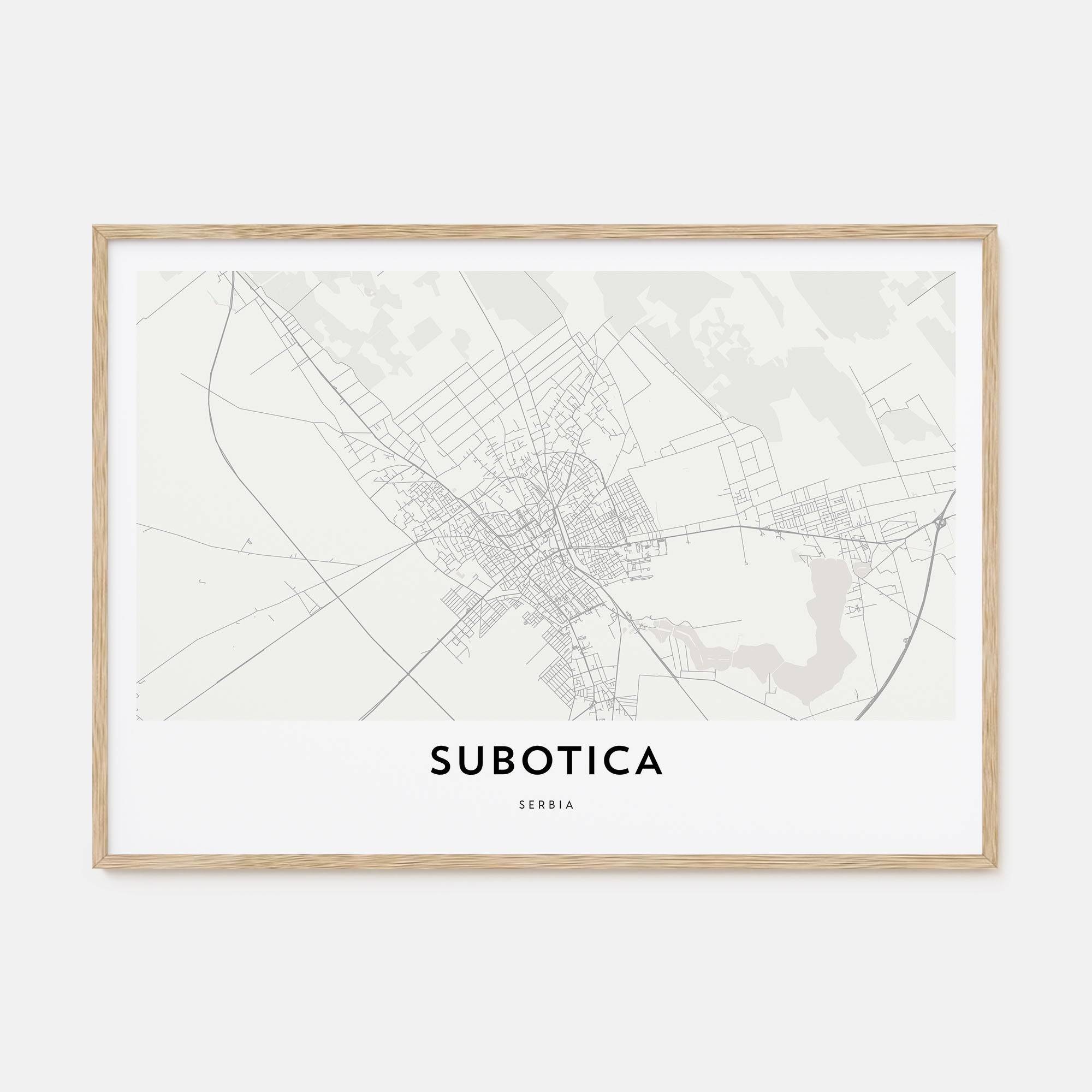 Subotica Map Landscape Poster