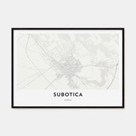 Subotica Map Landscape Poster