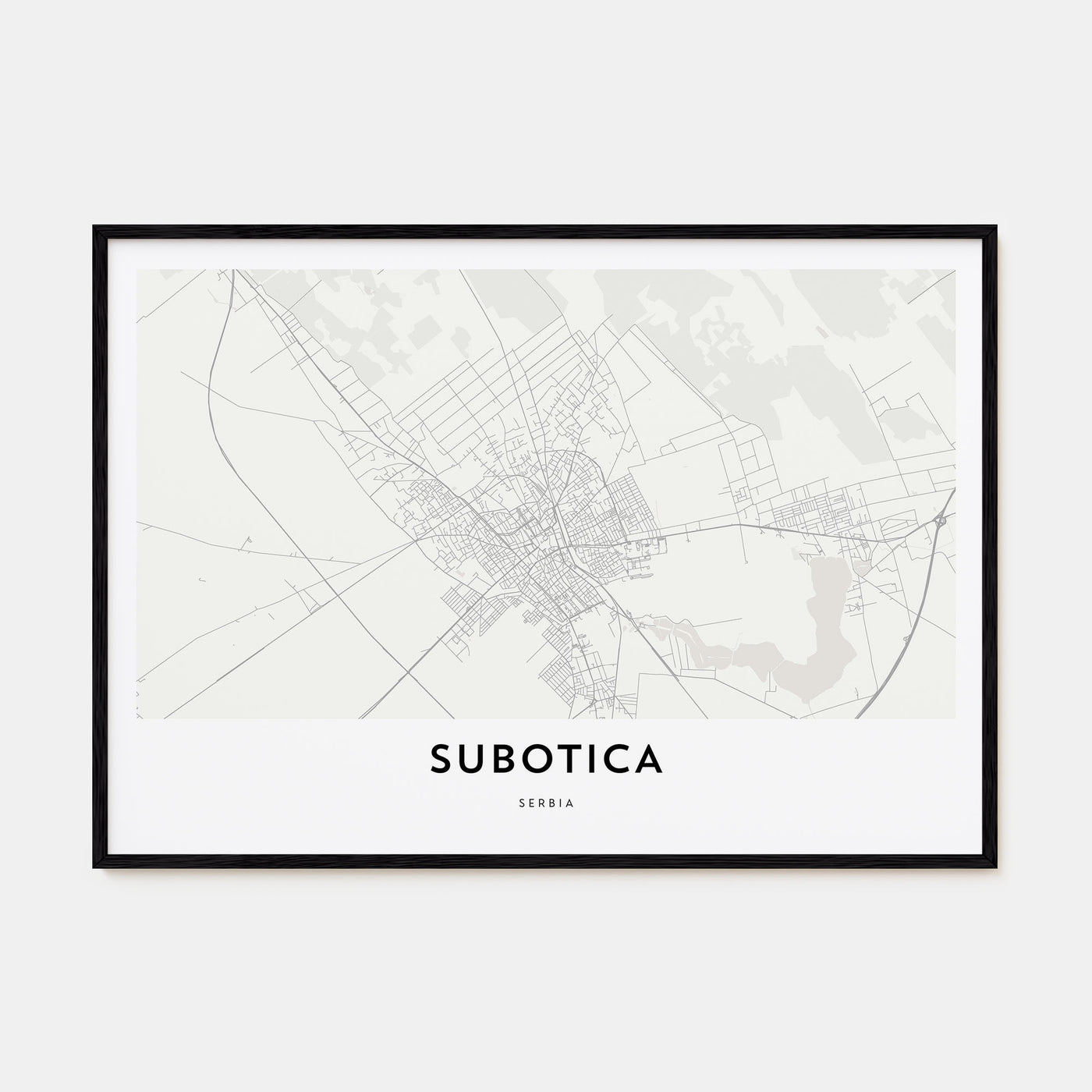 Subotica Map Landscape Poster