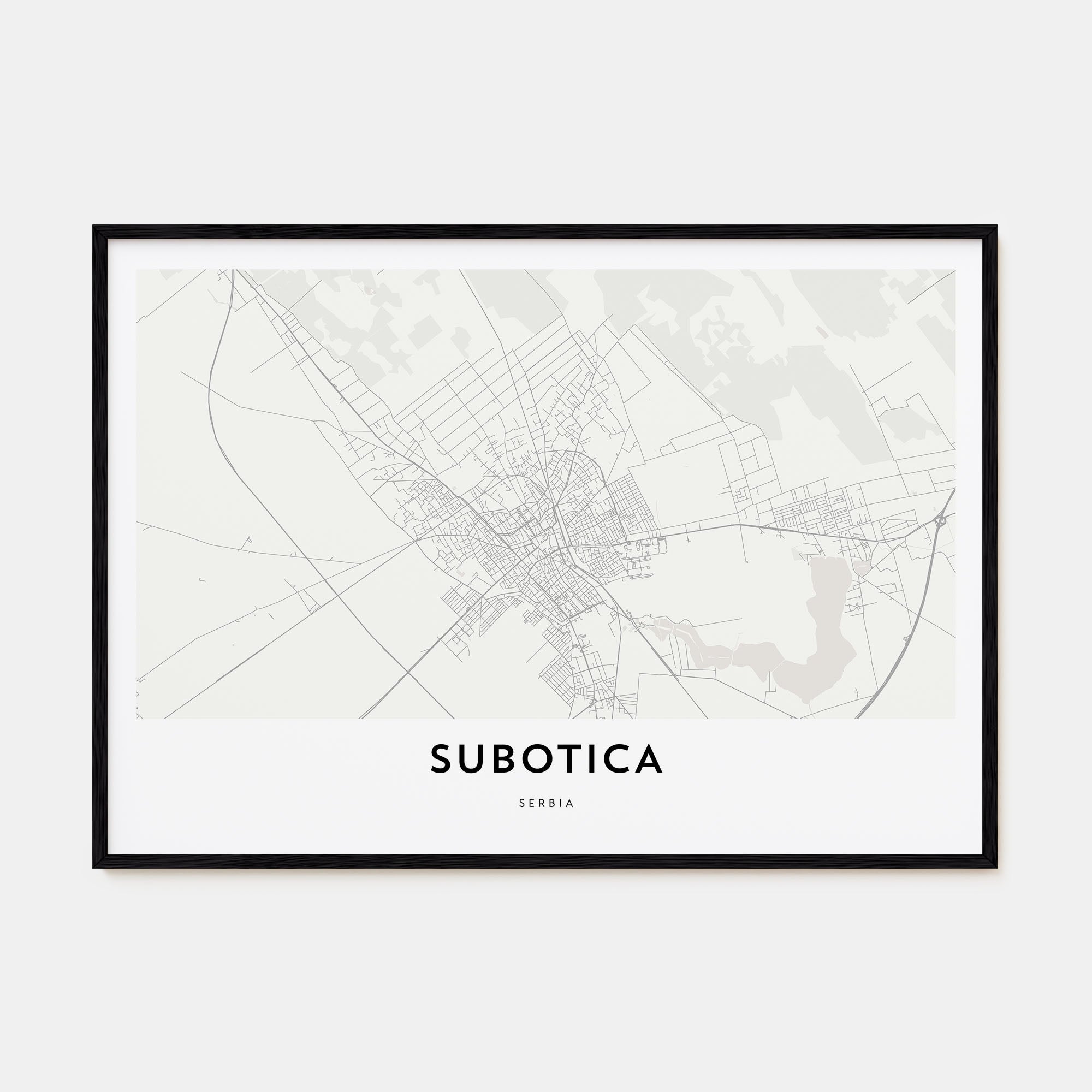 Subotica Map Landscape Poster