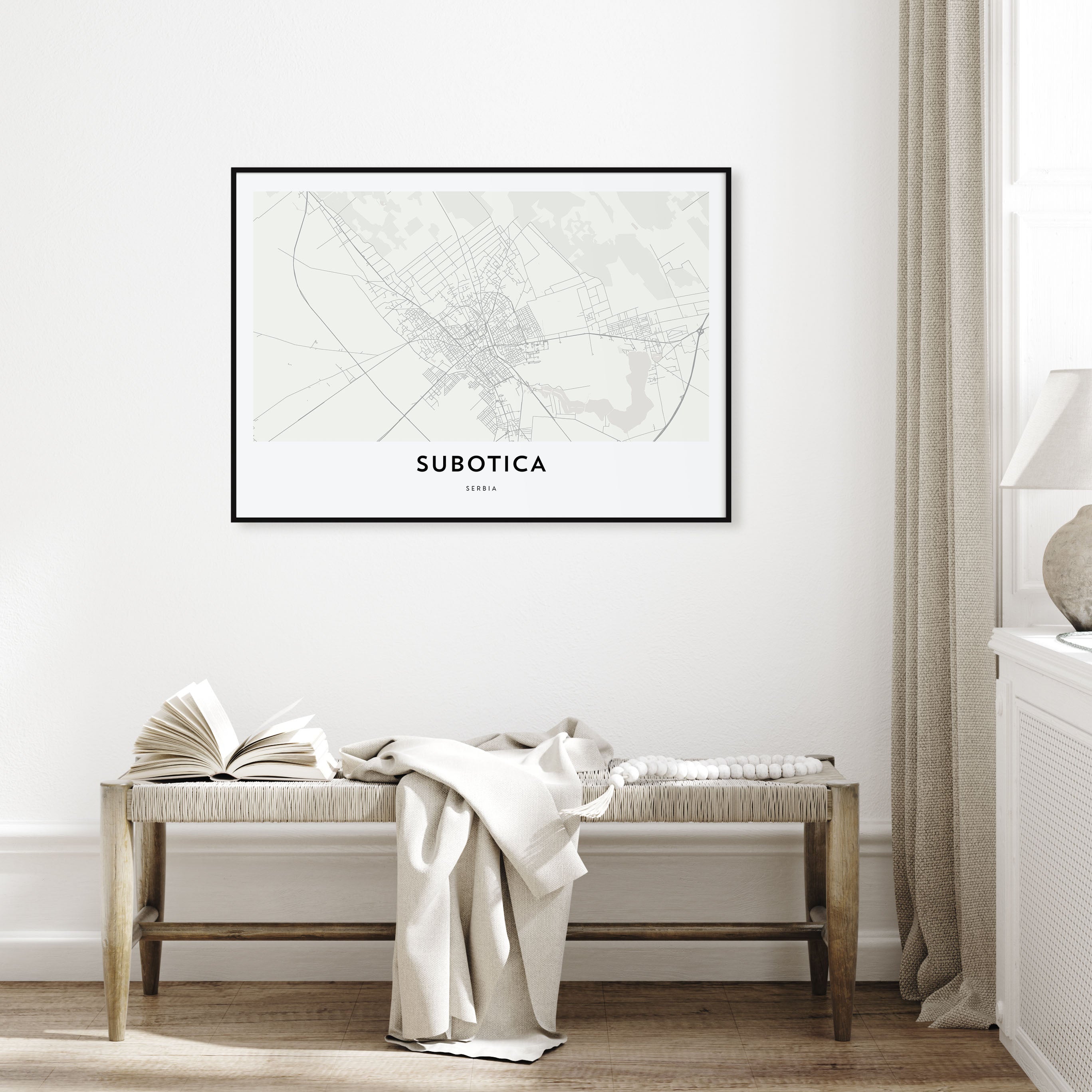 Subotica Map Landscape Poster