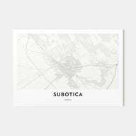 Subotica Map Landscape Poster