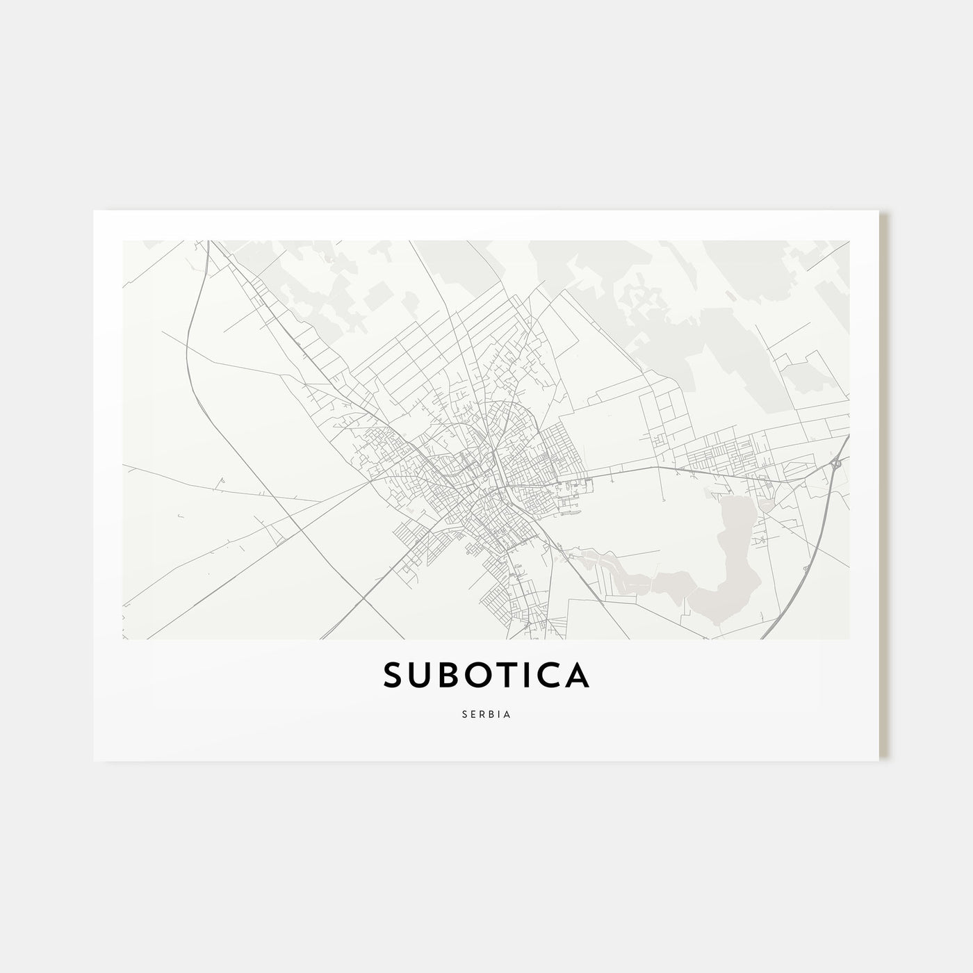 Subotica Map Landscape Poster