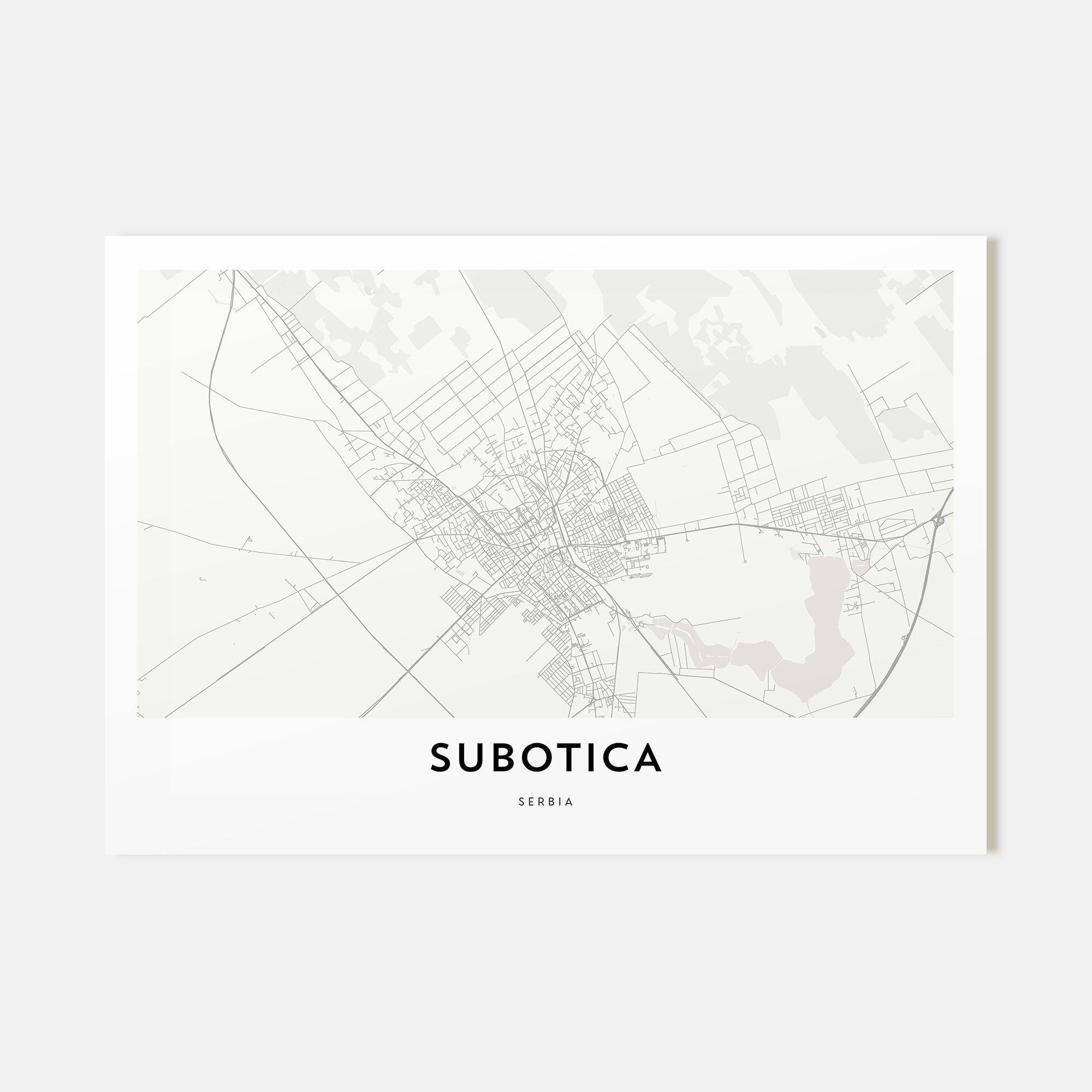 Subotica Map Landscape Poster