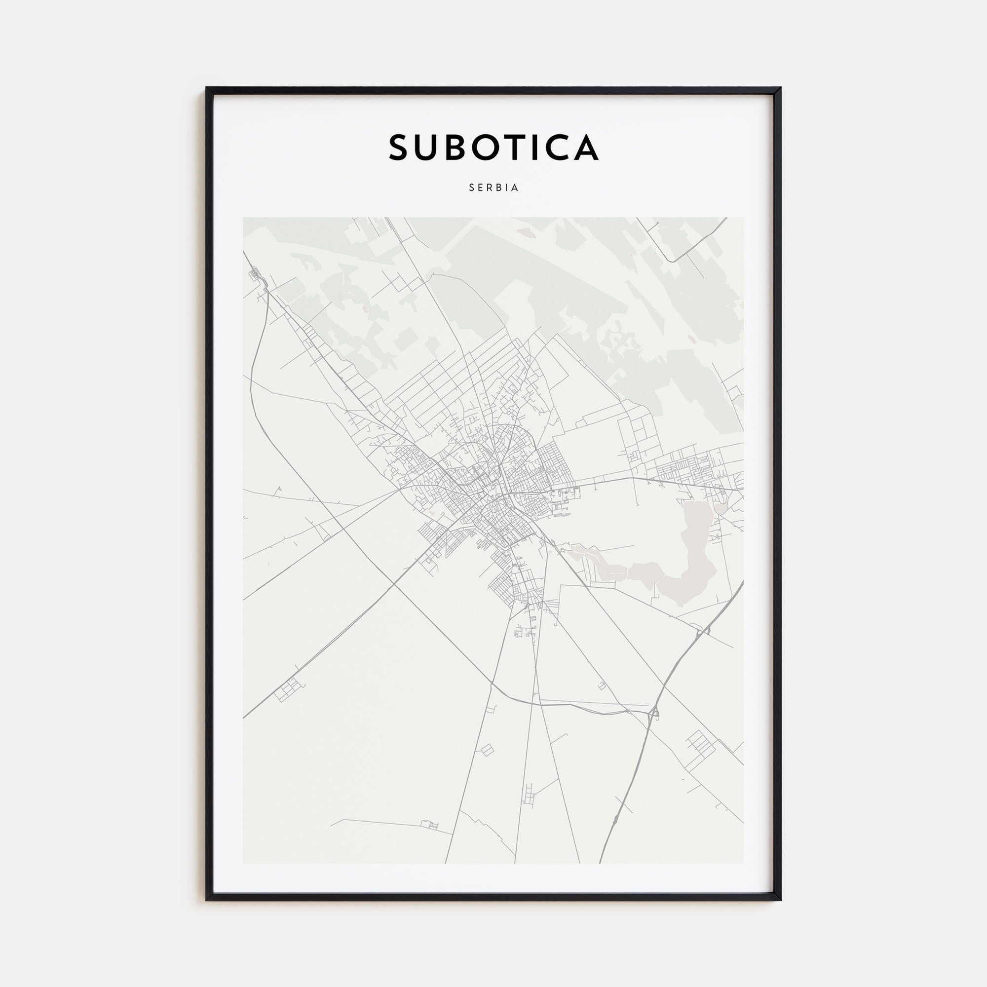 Subotica Map Portrait Poster