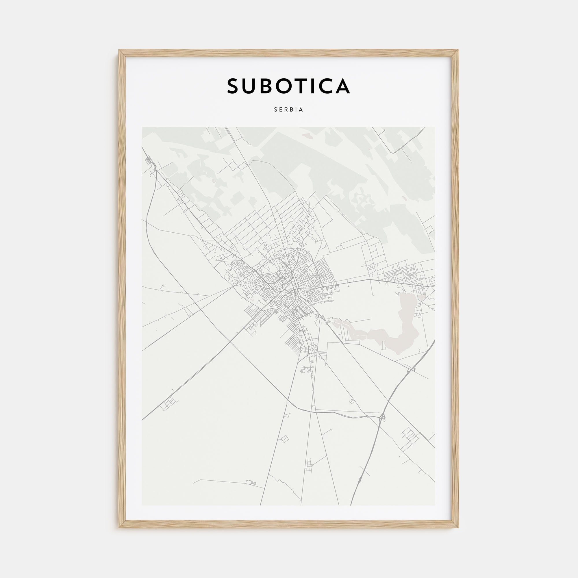 Subotica Map Portrait Poster