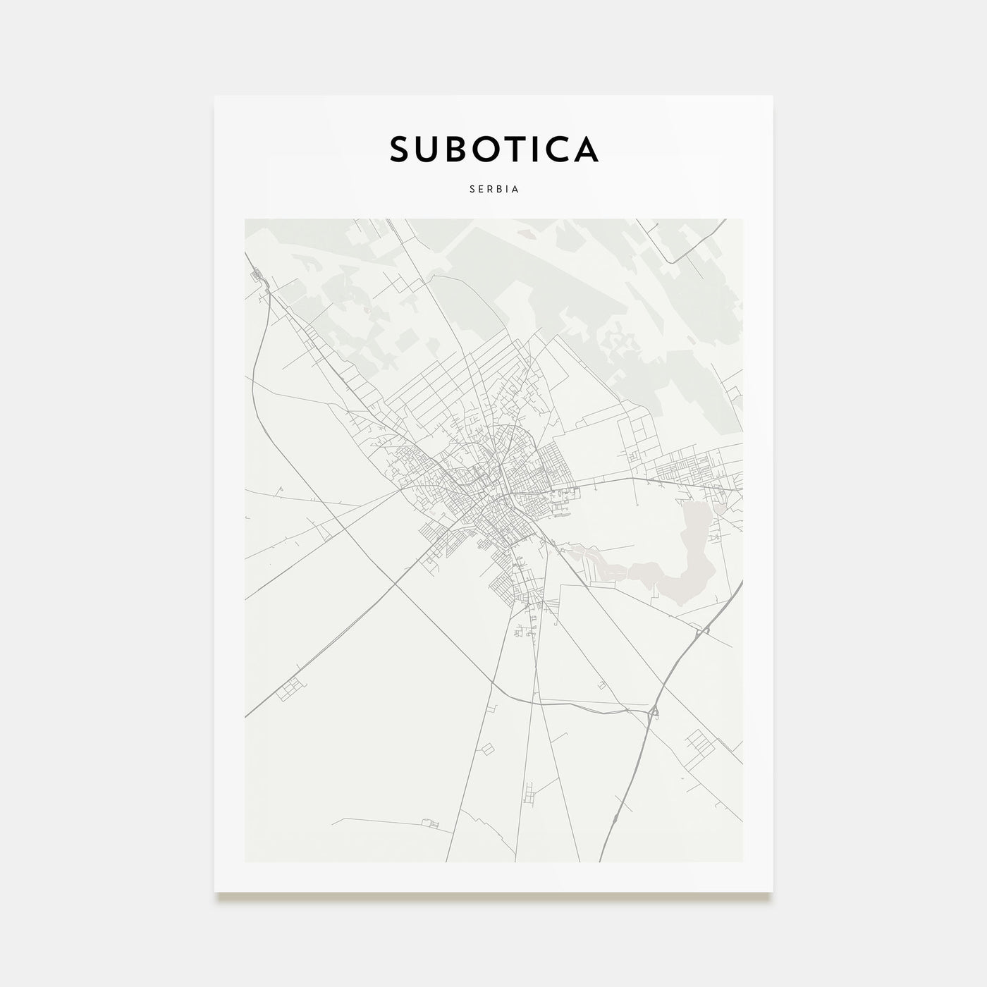 Subotica Map Portrait Poster