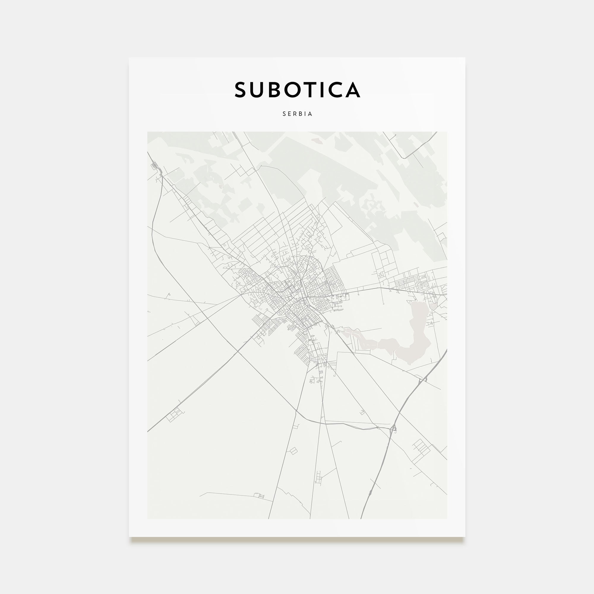 Subotica Map Portrait Poster