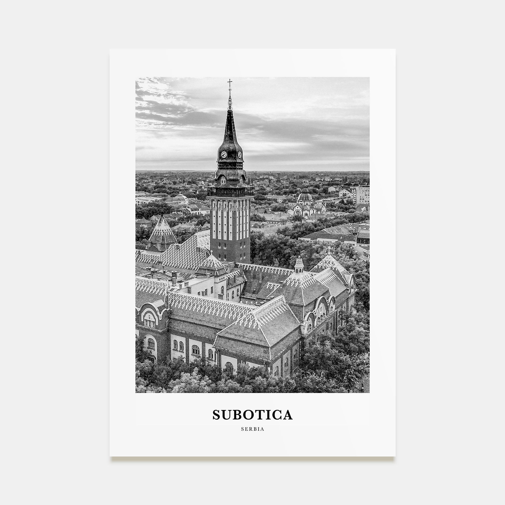Subotica Portrait B&W Poster