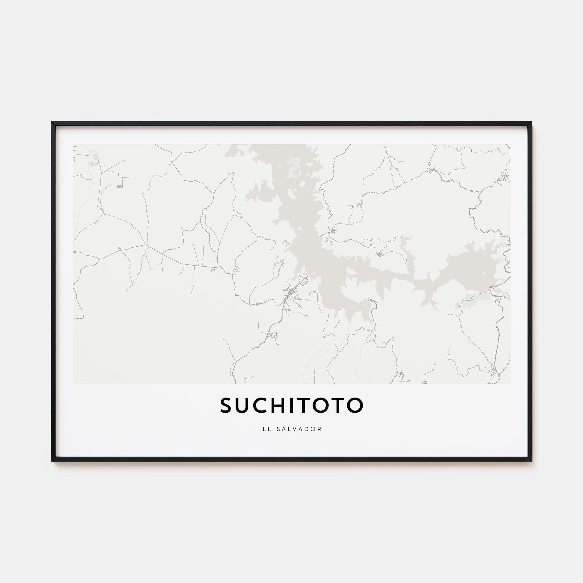 Suchitoto Map Landscape Poster