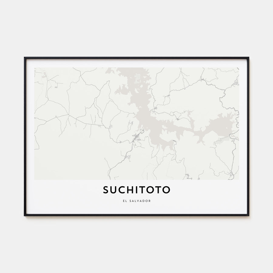 Suchitoto Map Landscape Poster