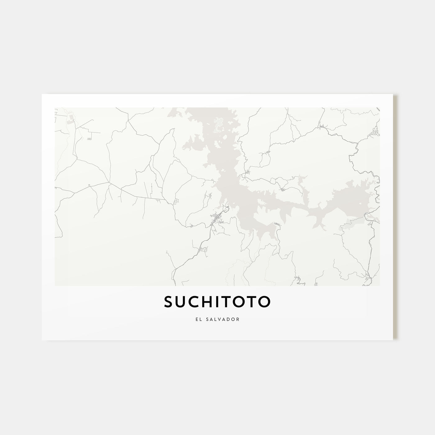 Suchitoto Map Landscape Poster