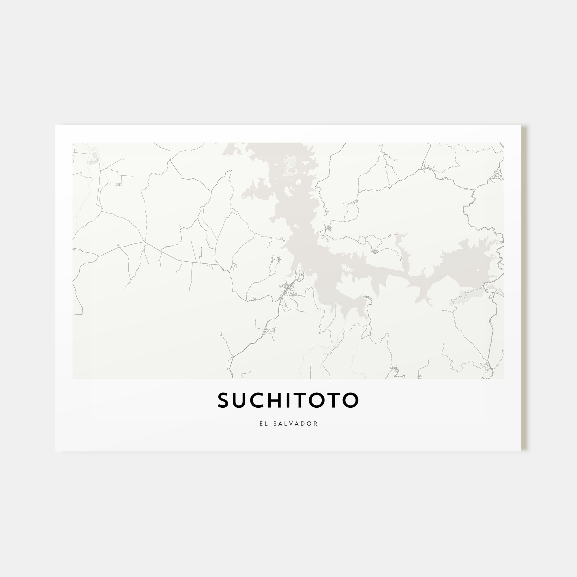 Suchitoto Map Landscape Poster