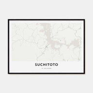Suchitoto Map Landscape Poster