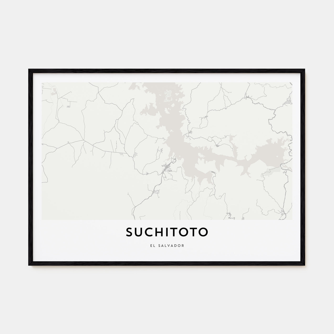 Suchitoto Map Landscape Poster
