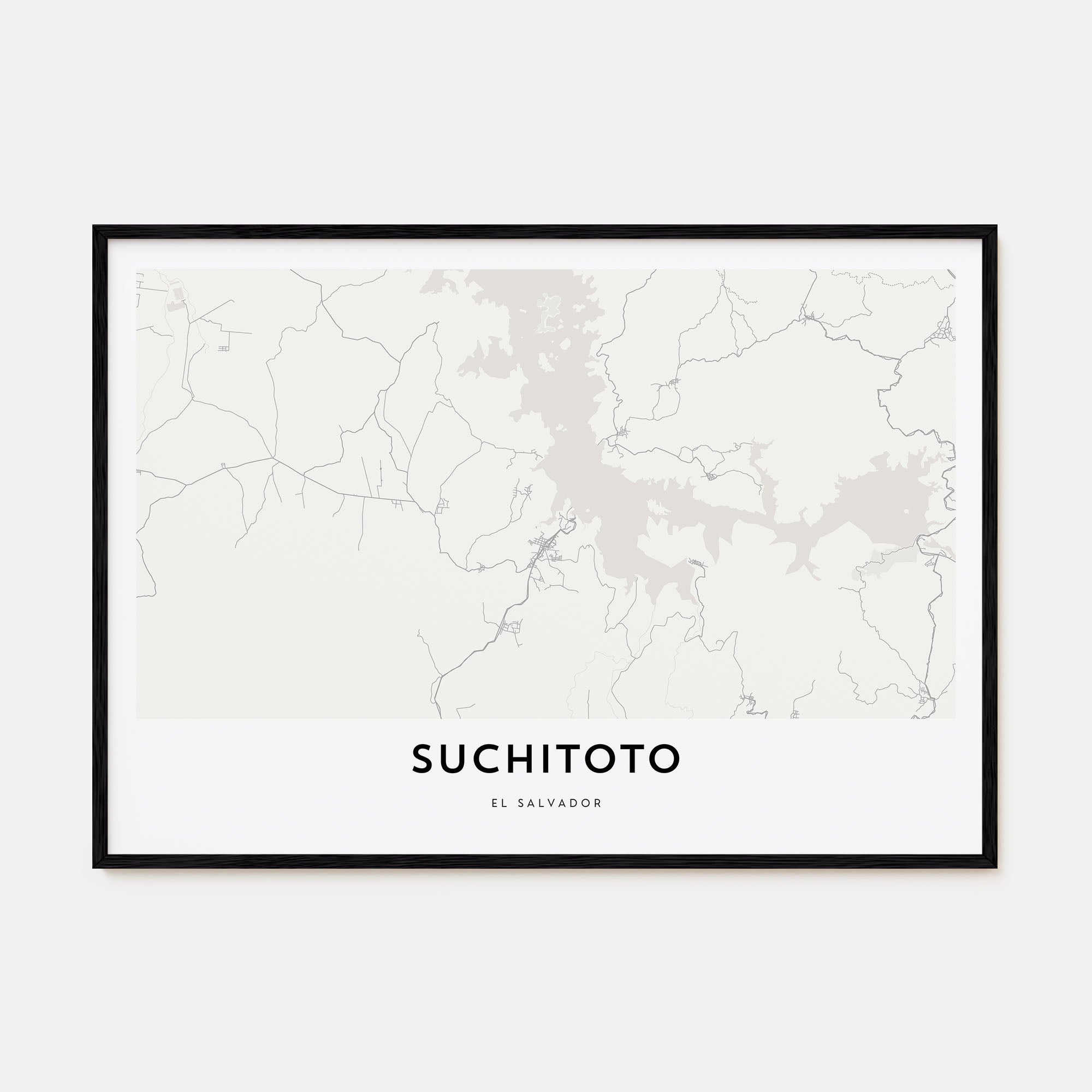 Suchitoto Map Landscape Poster