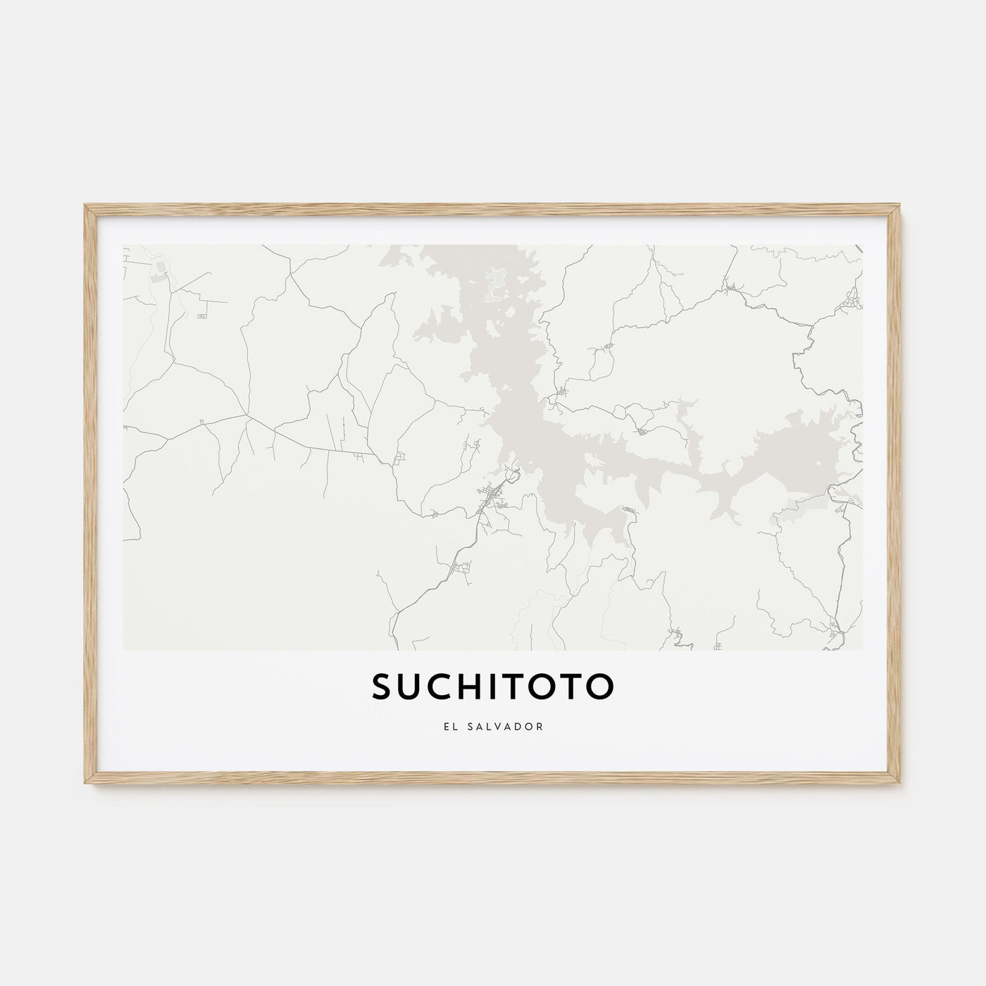 Suchitoto Map Landscape Poster