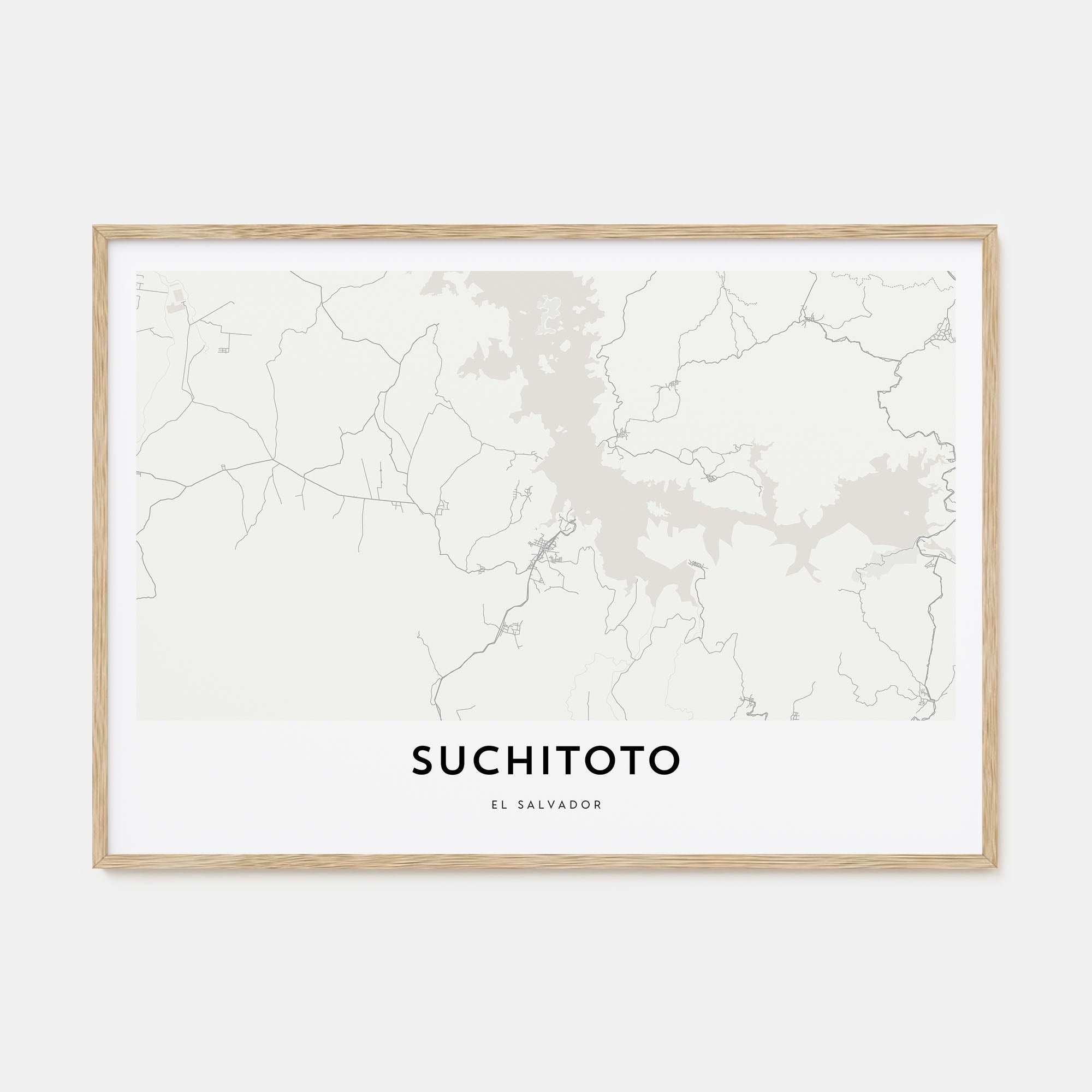 Suchitoto Map Landscape Poster