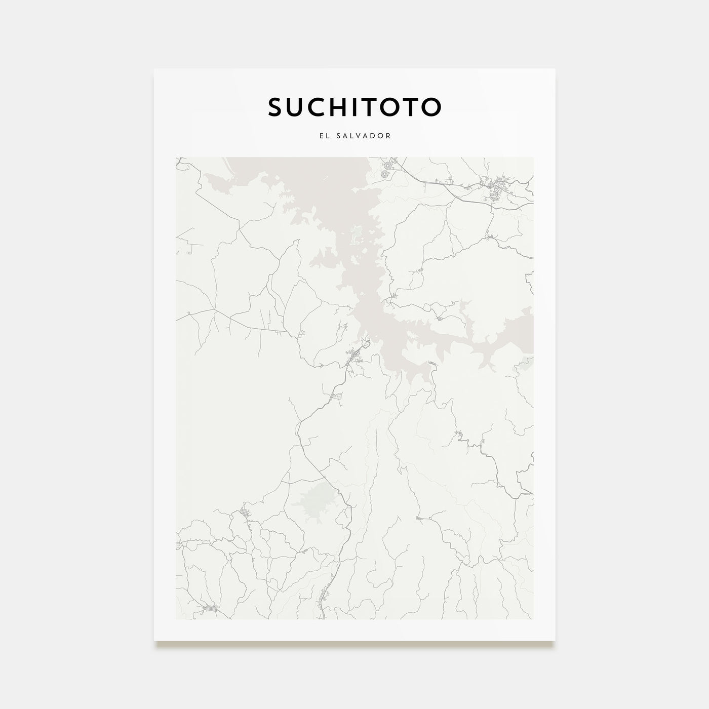 Suchitoto Map Portrait Poster