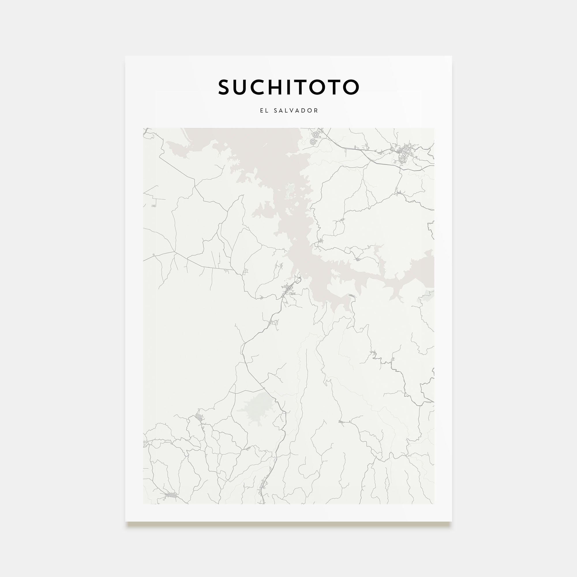 Suchitoto Map Portrait Poster