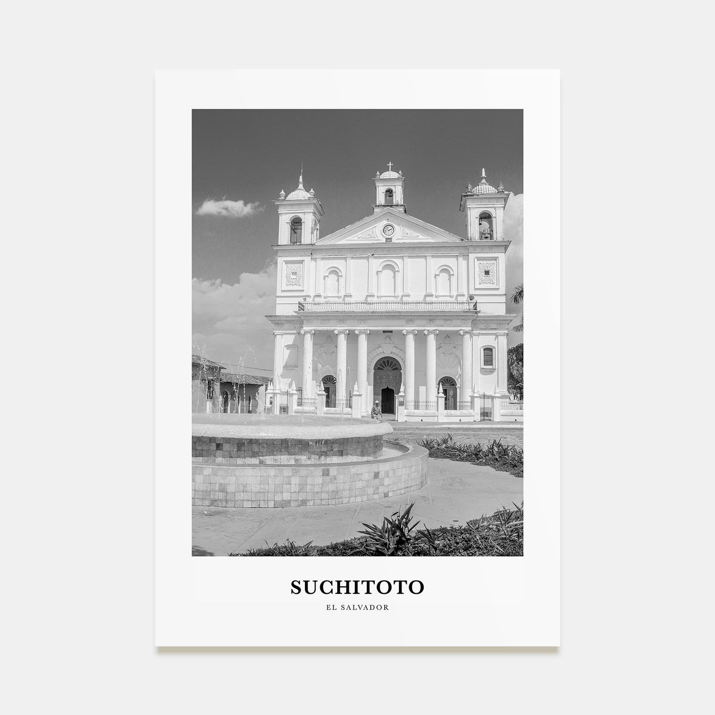Suchitoto Portrait B&W Poster