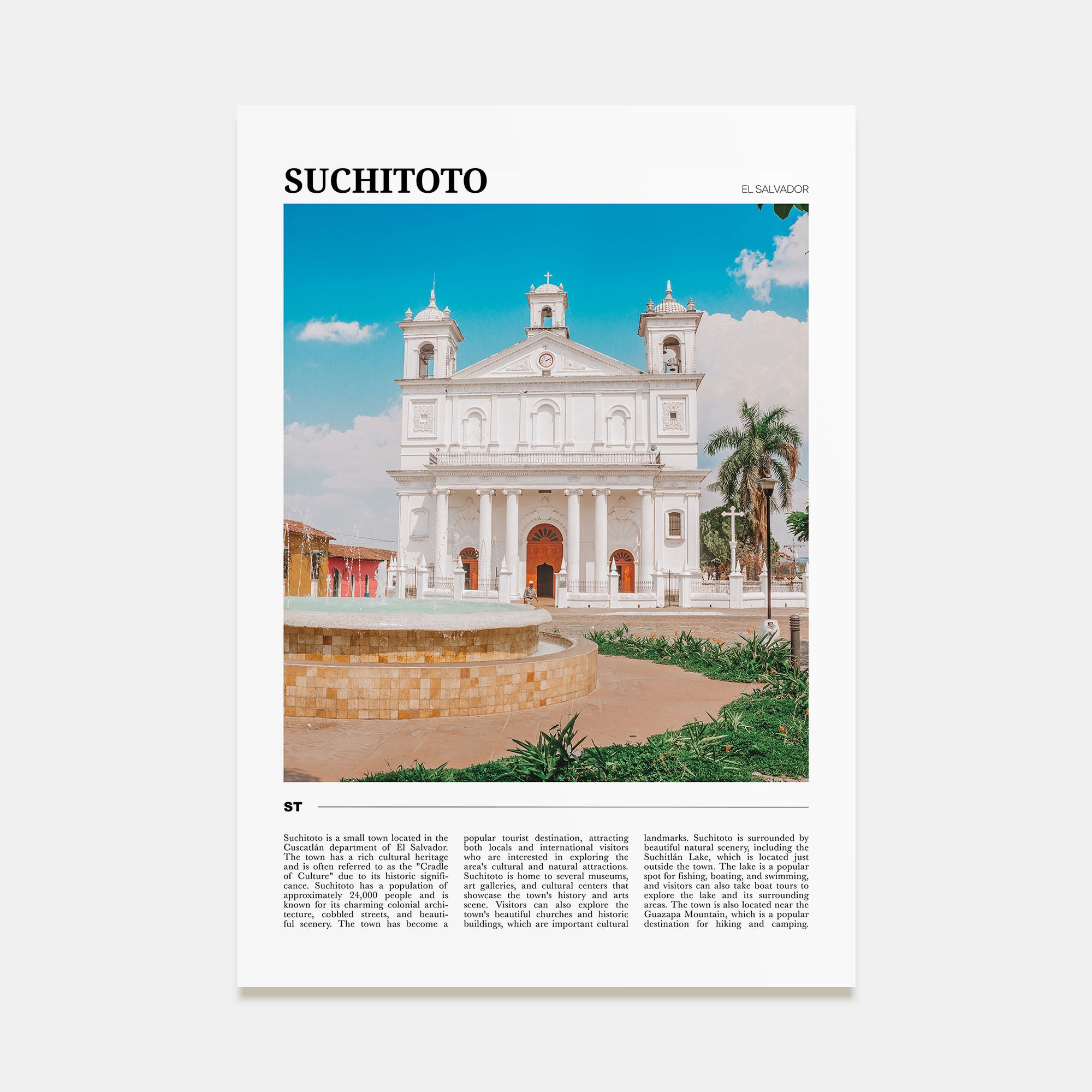 Suchitoto Travel Color Poster
