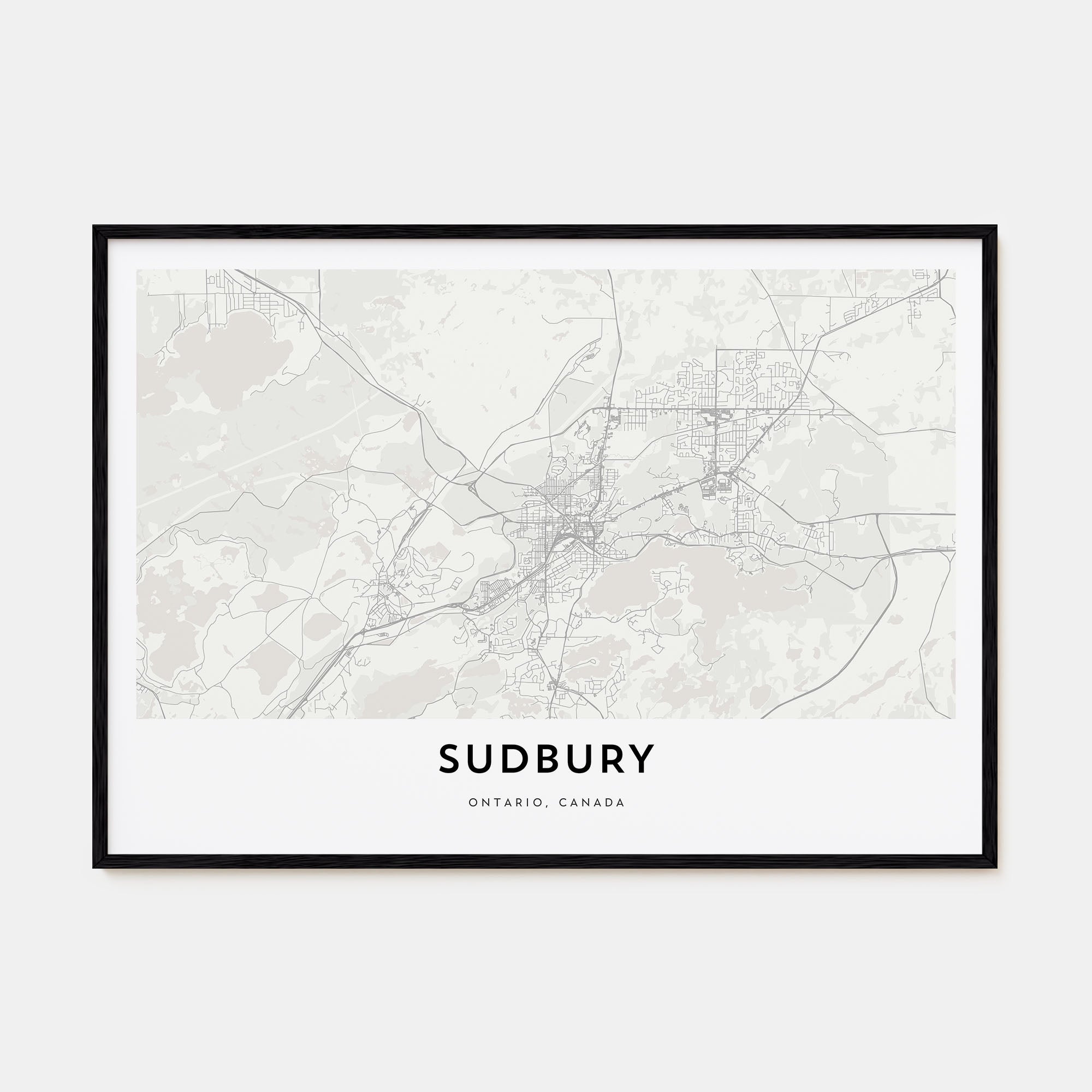 Sudbury Map Landscape Poster
