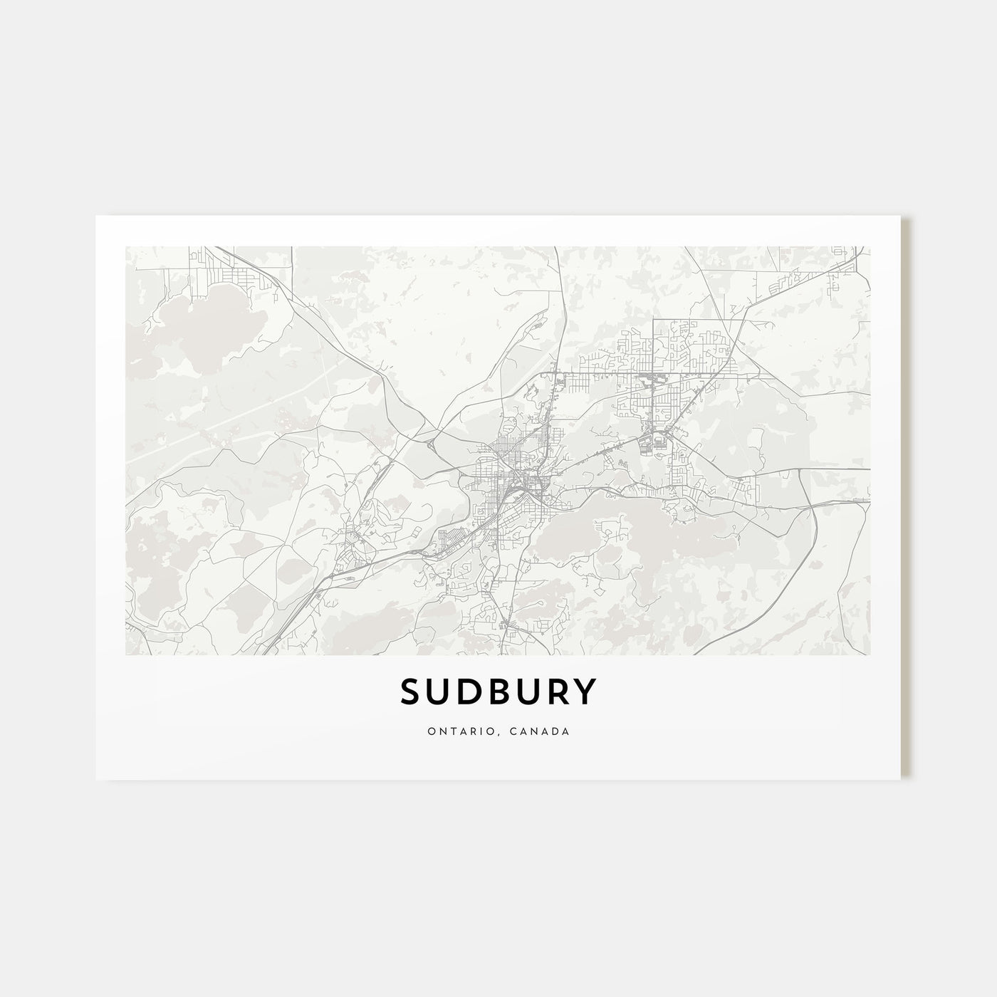 Sudbury Map Landscape Poster