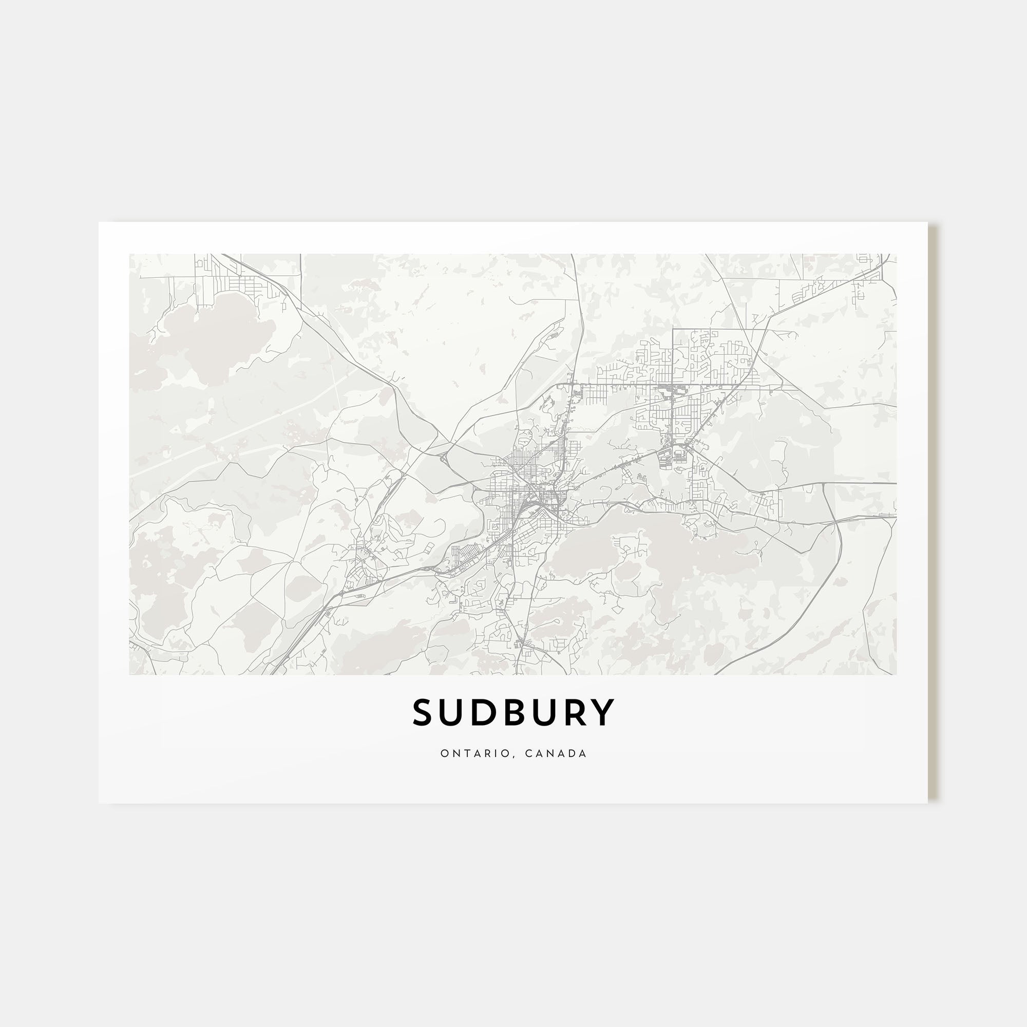 Sudbury Map Landscape Poster