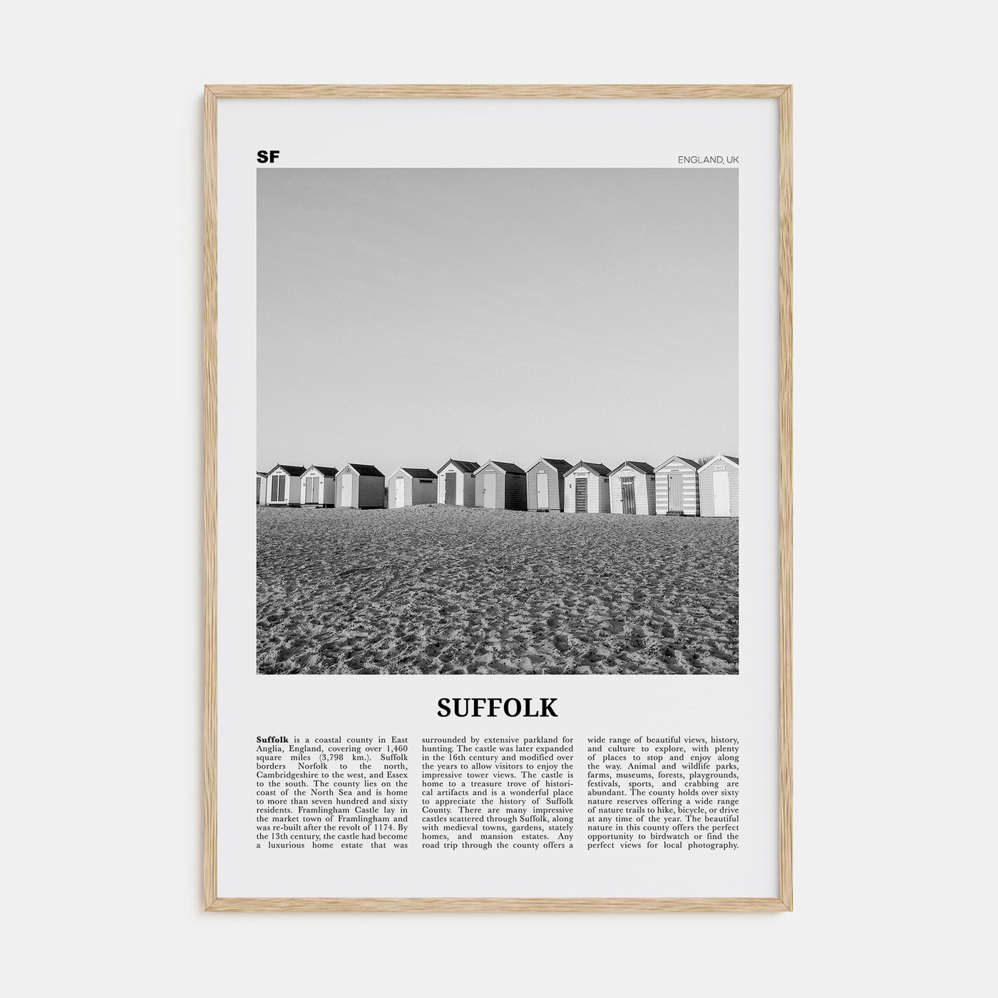 Suffolk Travel B&W Poster