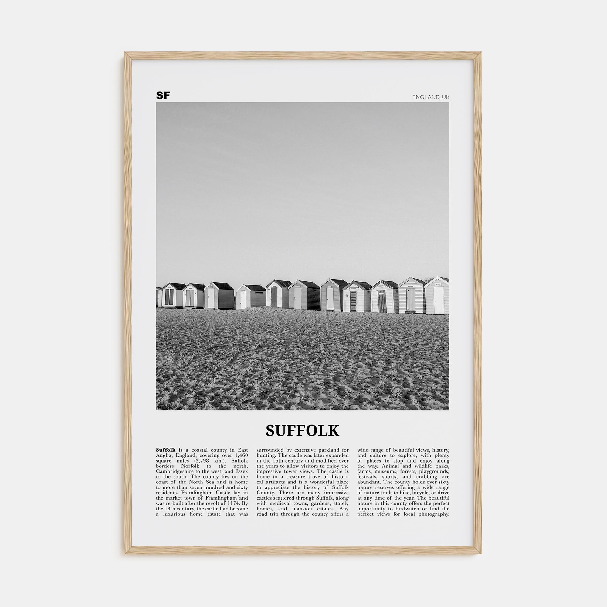 Suffolk Travel B&W Poster