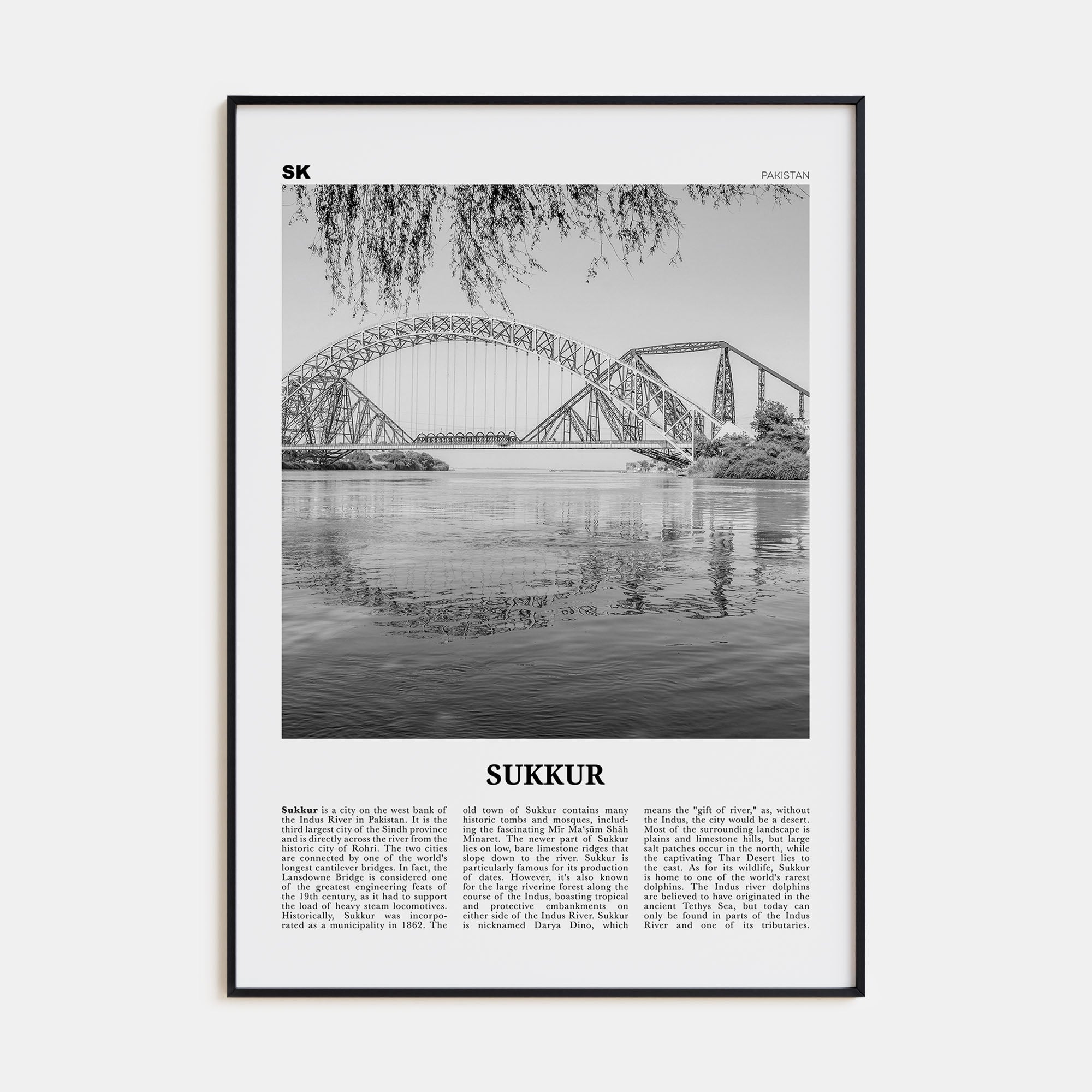 Sukkur Travel B&W Poster
