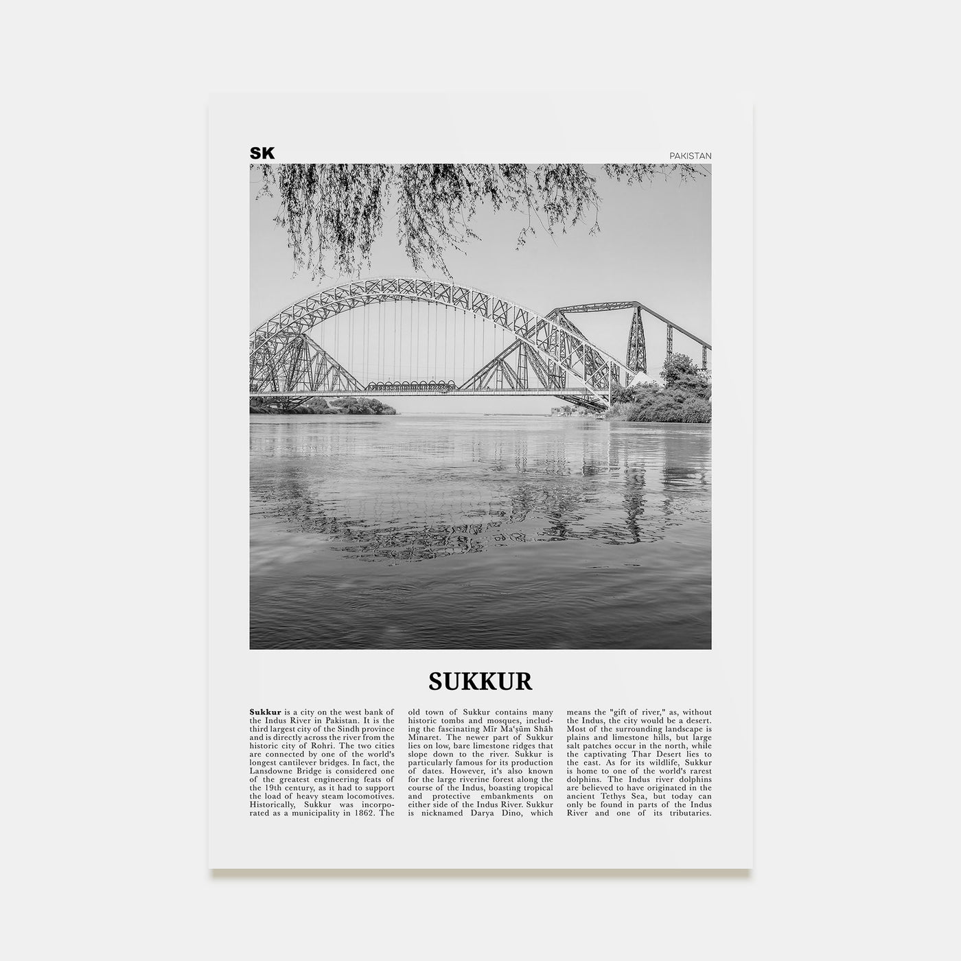 Sukkur Travel B&W Poster
