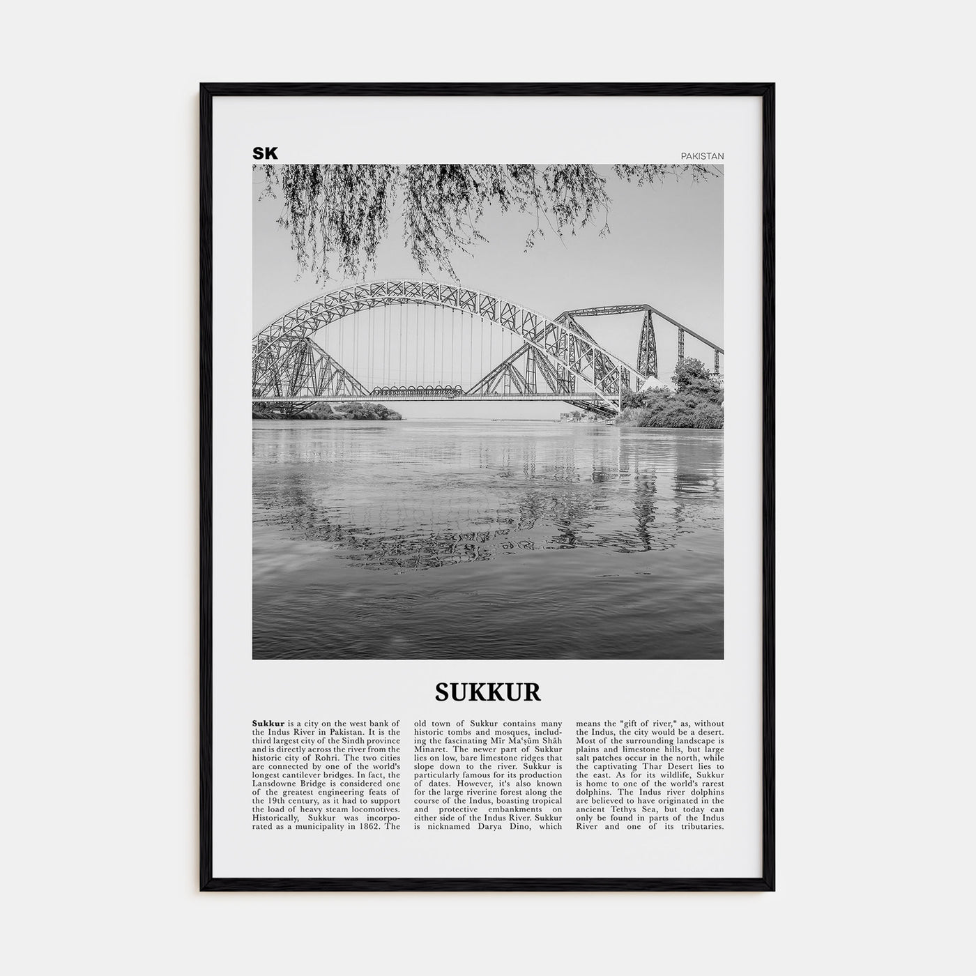 Sukkur Travel B&W Poster