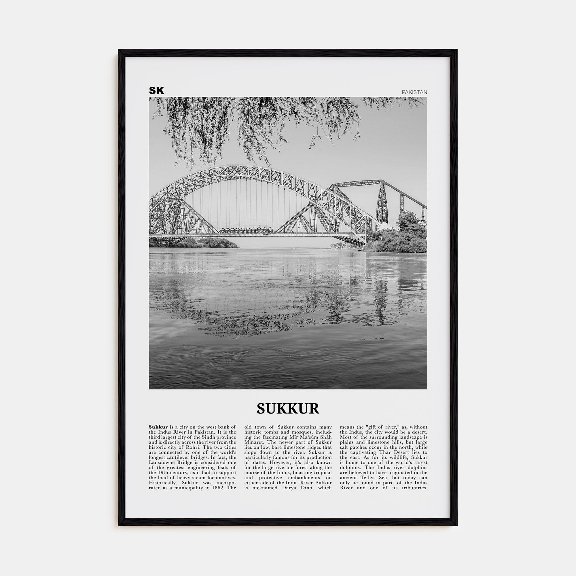 Sukkur Travel B&W Poster