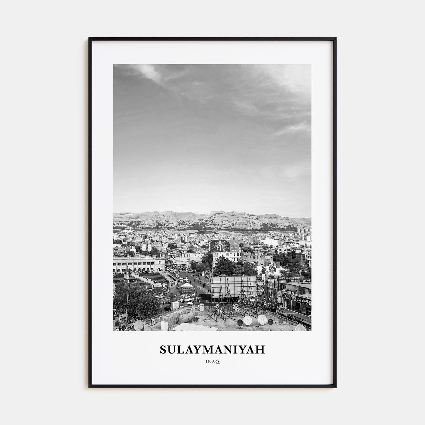 Sulaymaniyah Portrait B&W Poster