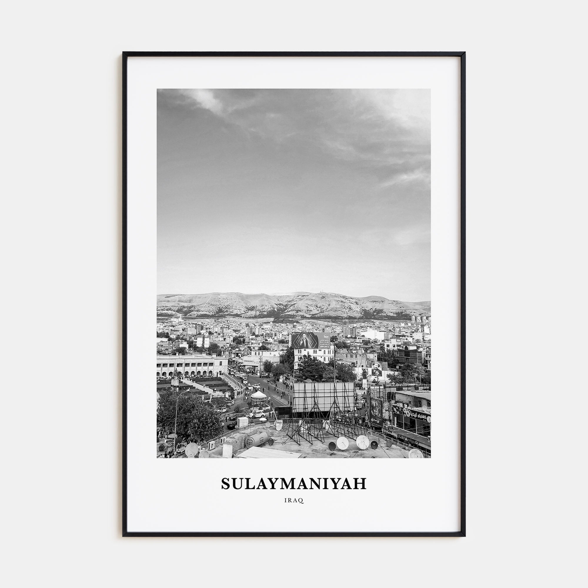 Sulaymaniyah Portrait B&W Poster