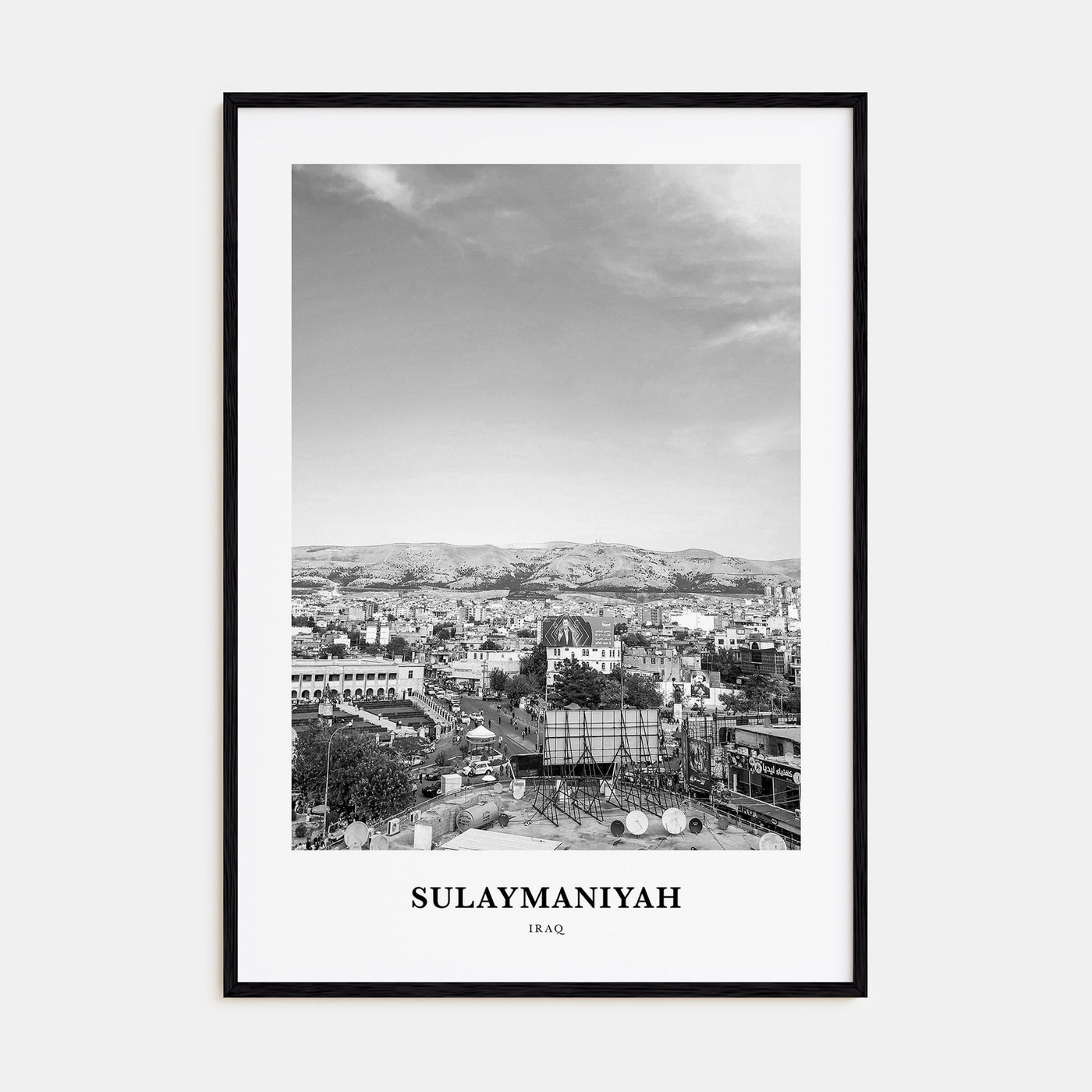 Sulaymaniyah Portrait B&W Poster