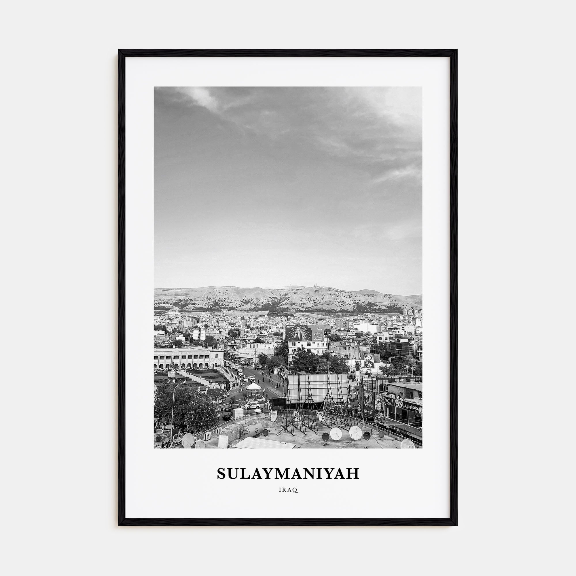 Sulaymaniyah Portrait B&W Poster