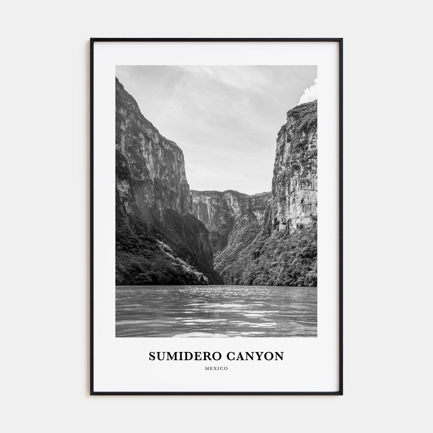 Sumidero Canyon Portrait B&W Poster