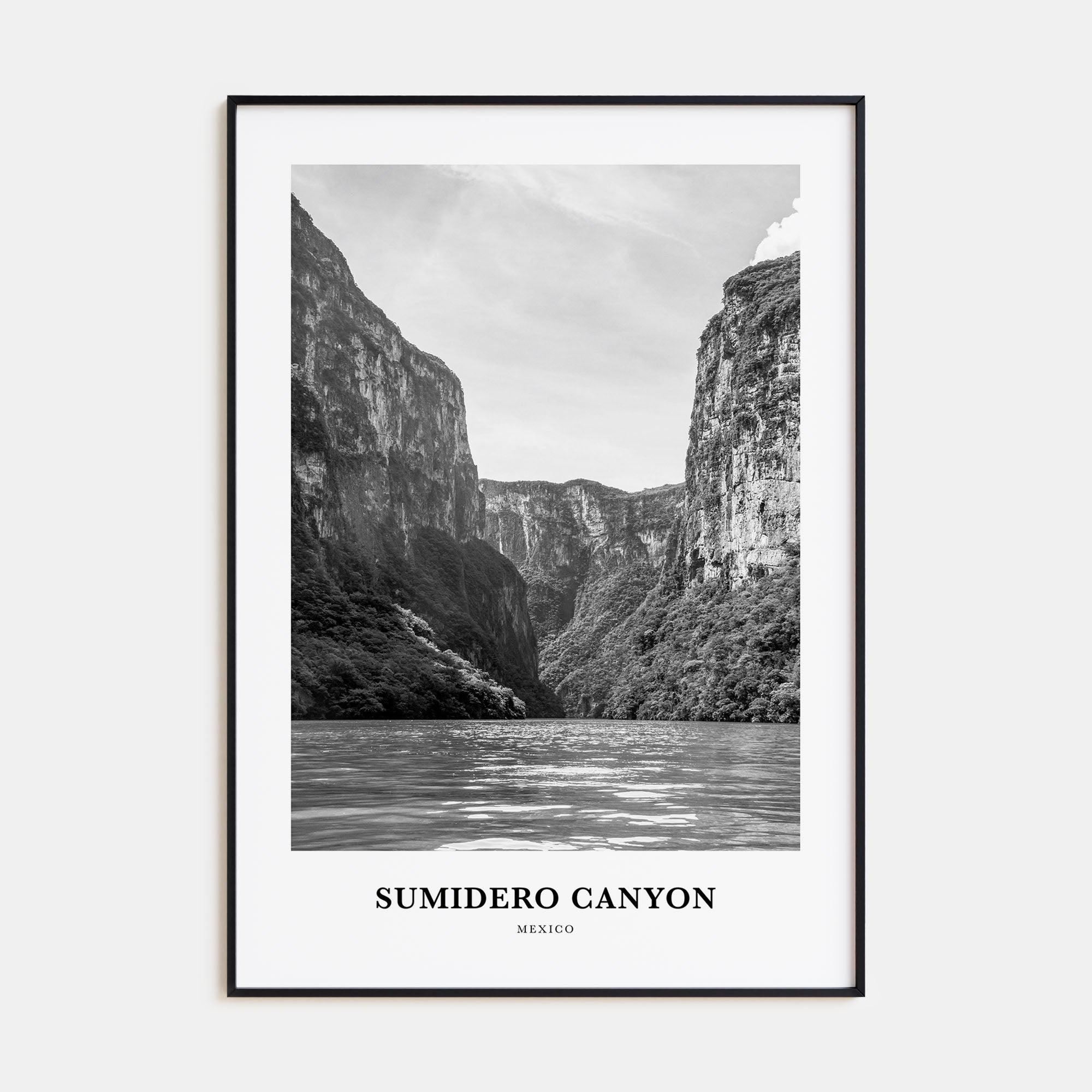 Sumidero Canyon Portrait B&W Poster