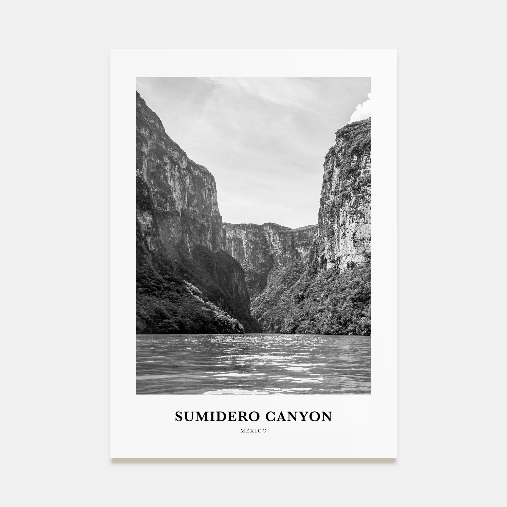 Sumidero Canyon Portrait B&W Poster
